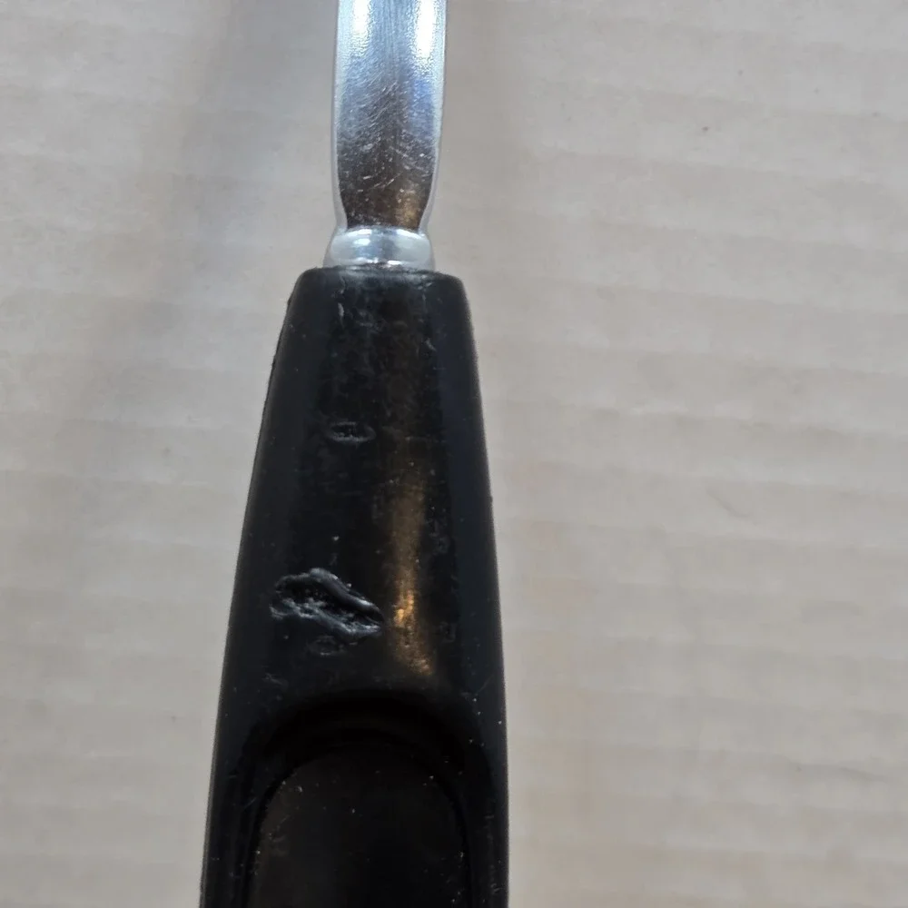 Vintage‎ Stainless Steel Slotted Turner Spatula Black Handle Kitchen Utensil